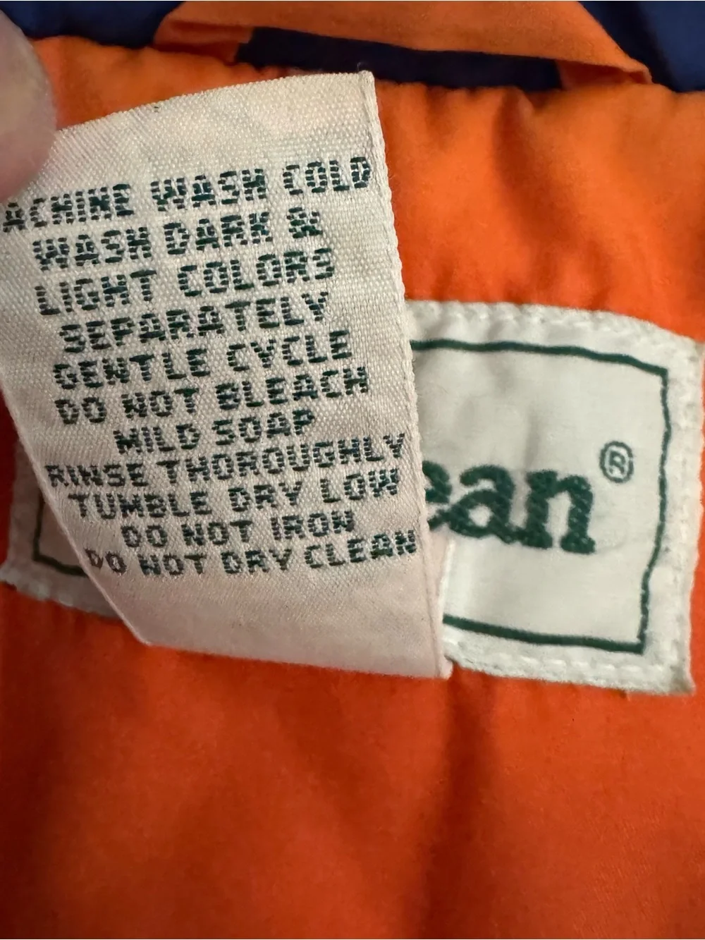 Rare Vintage L.L. Bean Kids Neon Orange , Black & Blue Ski Jacket With Hood